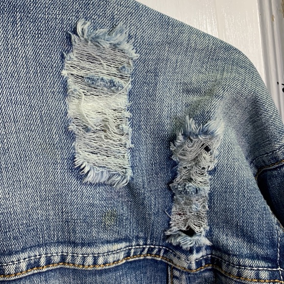 Jou Jou Light Blue Jean Jacket with Floral Embroidery - Picture 6 of 8